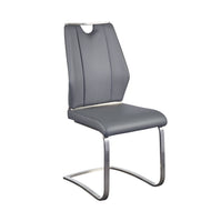 Gray Leatherette and Stainless Steel Guest or Conference Chair (Set of 2)