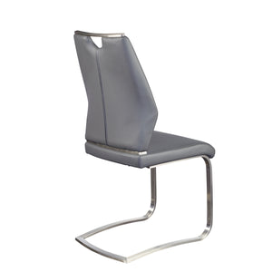 Gray Leatherette and Stainless Steel Guest or Conference Chair (Set of 2)