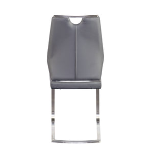 Gray Leatherette and Stainless Steel Guest or Conference Chair (Set of 2)