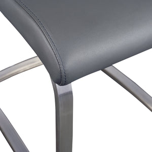 Gray Leatherette and Stainless Steel Guest or Conference Chair (Set of 2)