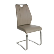 Taupe Leatherette and Stainless Steel Guest or Conference Chair (Set of 2)