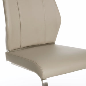 Taupe Leatherette and Stainless Steel Guest or Conference Chair (Set of 2)