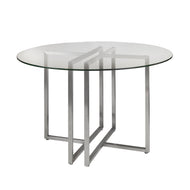 Clear Glass & Brushed Stainless Steel 42