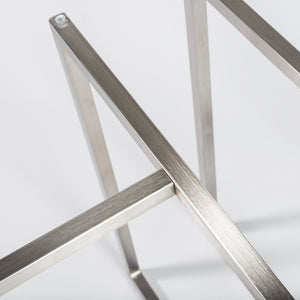Clear Glass & Brushed Stainless Steel 42" Meeting Table
