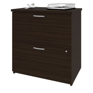 Delicate 28" Dark Chocolate Locking File Cabinet