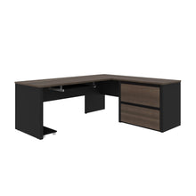 Load image into Gallery viewer, Antigua &amp; Black 71&quot; x 83&quot; L-Shaped Desk with Oversized File Drawers

