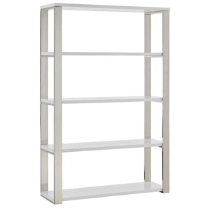 Gloss White & Aluminum 40" Bookshelf