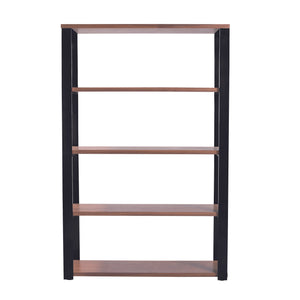 Walnut and Matte Black 40" Bookshelf