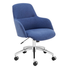 Load image into Gallery viewer, Denim Blue &amp; Aluminum Padded Office Chair
