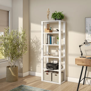 6 Shelf 24" Bookcase in Glossy White