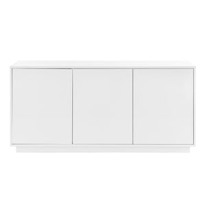 White Lacquer 65" Credenza with 9 Shelves