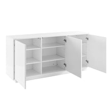 Load image into Gallery viewer, White Lacquer 65&quot; Credenza with 9 Shelves
