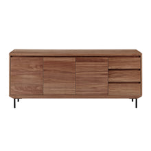Load image into Gallery viewer, Rustic Walnut 63&quot; Credenza with Drawers &amp; Cabinets
