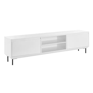 White 79" Modern Credenza with Shelves & Cabinets