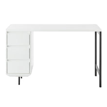Load image into Gallery viewer, White 47&quot; Single Pedestal Desk with 3-Drawer File
