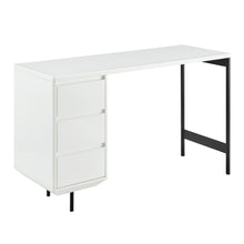 Load image into Gallery viewer, White 47&quot; Single Pedestal Desk with 3-Drawer File
