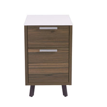 Load image into Gallery viewer, Charming 2-Drawer Walnut w/ White Top Office Filing Cabinet
