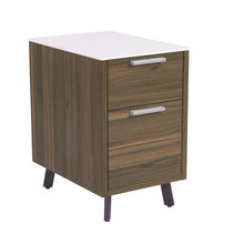 Load image into Gallery viewer, Charming 2-Drawer Walnut w/ White Top Office Filing Cabinet

