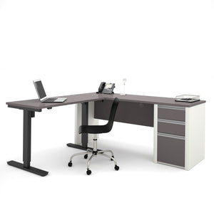 Modern Slate & Sandstone Office Desk with Included Height Adjustable Desk