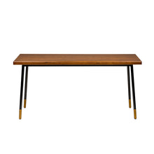 Load image into Gallery viewer, 71&quot; Solid Poplar Desk with Black Base and Bronze Accents
