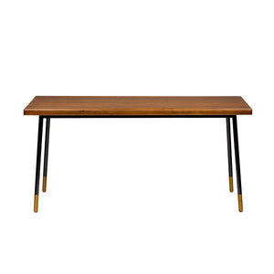 71" Solid Poplar Desk with Black Base and Bronze Accents