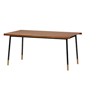 71" Solid Poplar Desk with Black Base and Bronze Accents