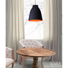 Load image into Gallery viewer, Classic Hanging Pendant Light in Black &amp; Orange
