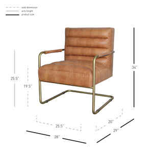 Comfortable Padded Office Chair in Vintage Cider & Gold