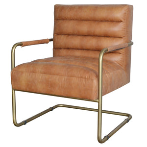 Comfortable Padded Office Chair in Vintage Cider & Gold