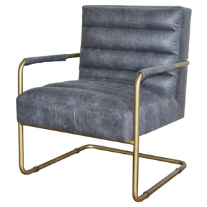 Comfortable Padded Office Chair in Vintage Midnight & Gold