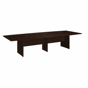 Mocha Cherry 120" Boat Top Conference Table with Wooden Base