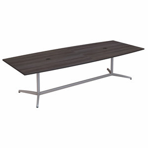 Storm Gray 120" Boat Shaped Conference Desk with Metal Base