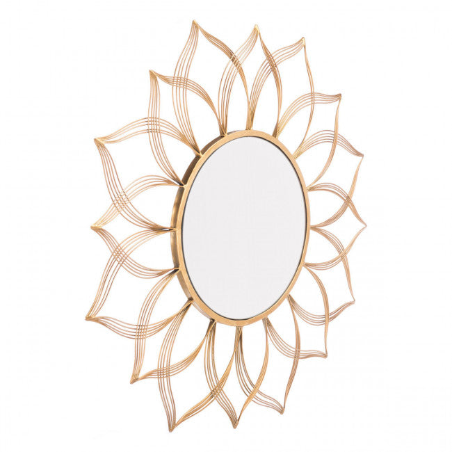 Gold Wire Floral Office Mirror