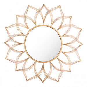 Gold Wire Floral Office Mirror