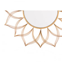 Load image into Gallery viewer, Gold Wire Floral Office Mirror
