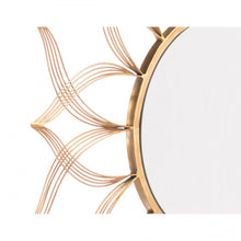 Load image into Gallery viewer, Gold Wire Floral Office Mirror
