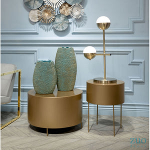 Elegant Mid-Century Brass Desk Lamp w/ Frosted Glass Spheres