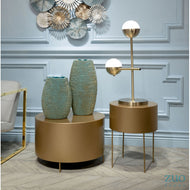 Elegant Mid-Century Brass Desk Lamp w/ Frosted Glass Spheres
