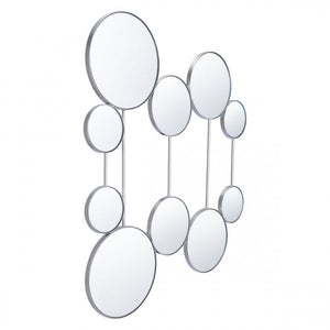 Modern Mirrored Wall Art w/ Silver Frame