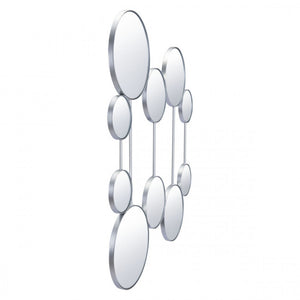 Modern Mirrored Wall Art w/ Silver Frame