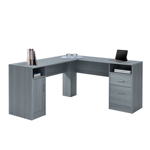 60" Dual-Cabinet Desk in Gray Woodgrain