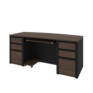 Executive Antigua and Black 71" Twin Pedestal Desk