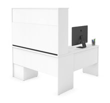Load image into Gallery viewer, 60&quot; White L-Shaped Desk with Hutch &amp; Extra Storage

