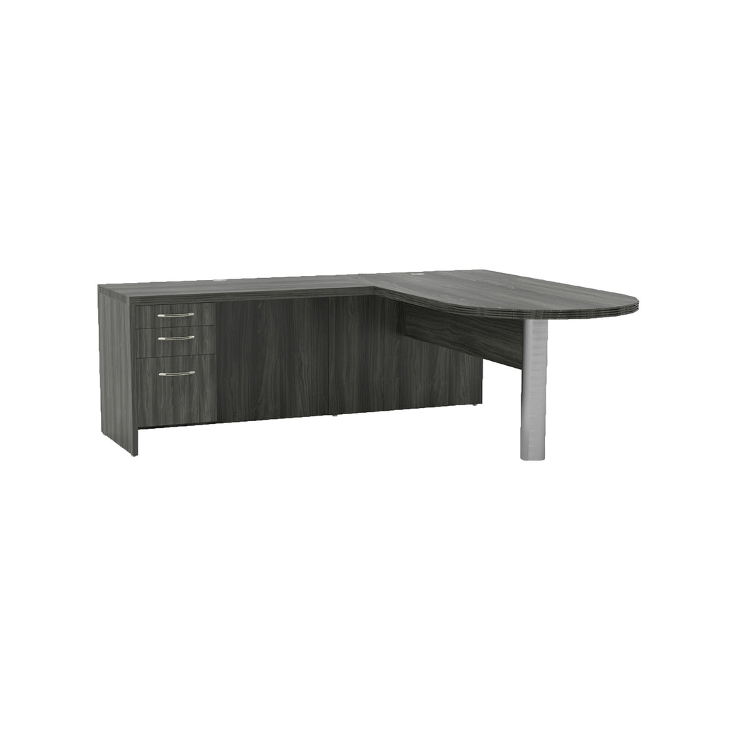 Executive L-Shaped Desk with Peninsula and Pedestal