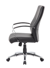 Load image into Gallery viewer, Gorgeous Black Leather &amp; Chrome Office Chair w/ Y-Design
