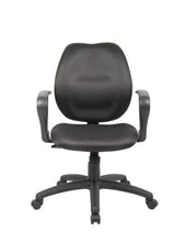Load image into Gallery viewer, Padded Everyday Black Mid Back Office Chair w/ Loop Arms
