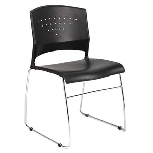 Sturdy Black & Chrome Guest or Conference Chairs (Set of 4)