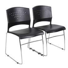 Load image into Gallery viewer, Sturdy Black &amp; Chrome Guest or Conference Chairs (Set of 2)
