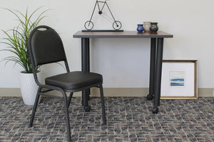 Modern Black Faux Leather & Steel Guest or Conference Chair