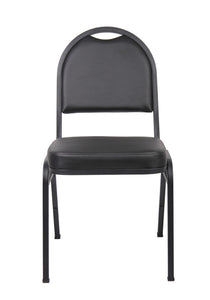 Modern Black Faux Leather & Steel Guest or Conference Chair
